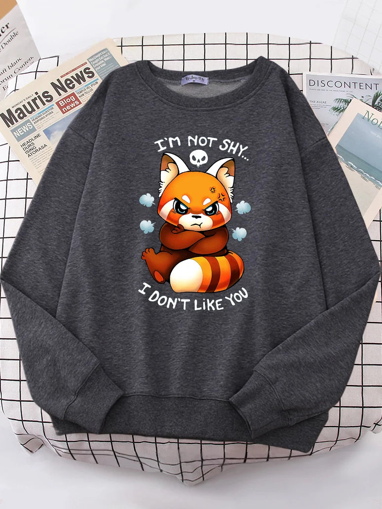 Angry Fox Cartoons Hoody Female Crewneck Sweatshirt