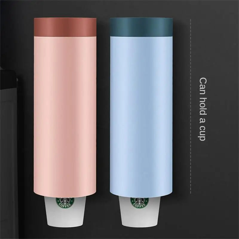 Wall Mount Disposable Automatic Remover Cup Holder Fits Cups Pull Type High Capacity Plastic For Bedroom Kitchen Bathroom