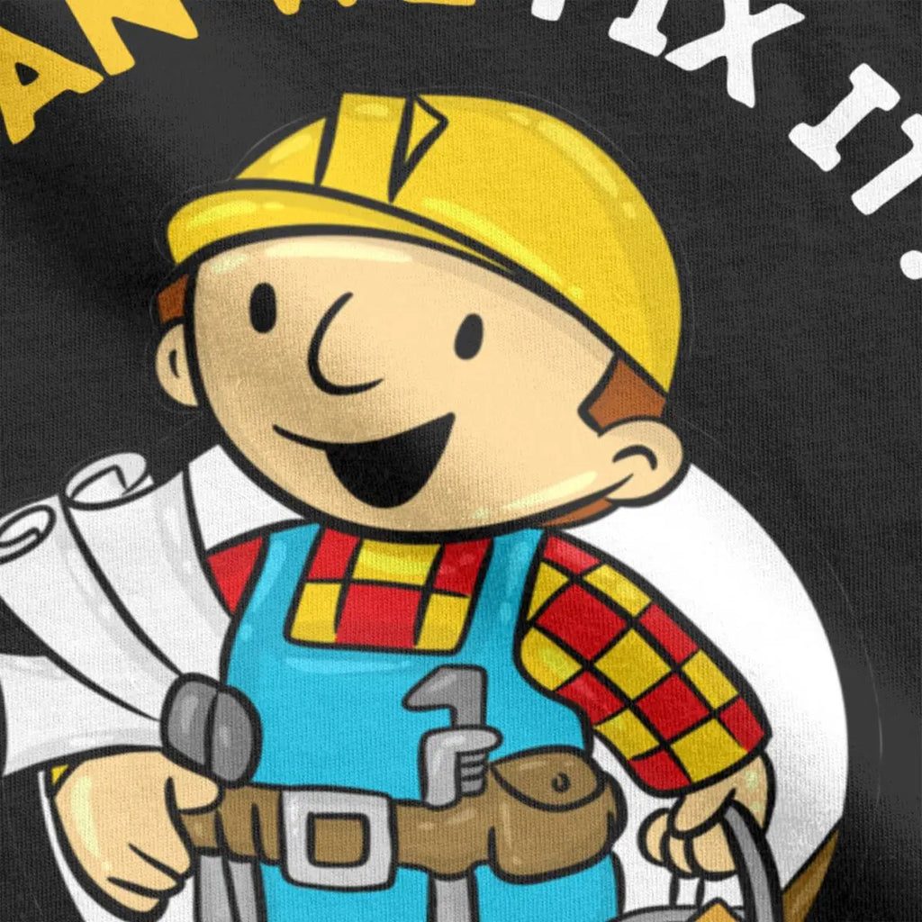 Can We Fix It  Repair Man Crazy Tees Short Sleeve Crewneck T-Shirts Cotton