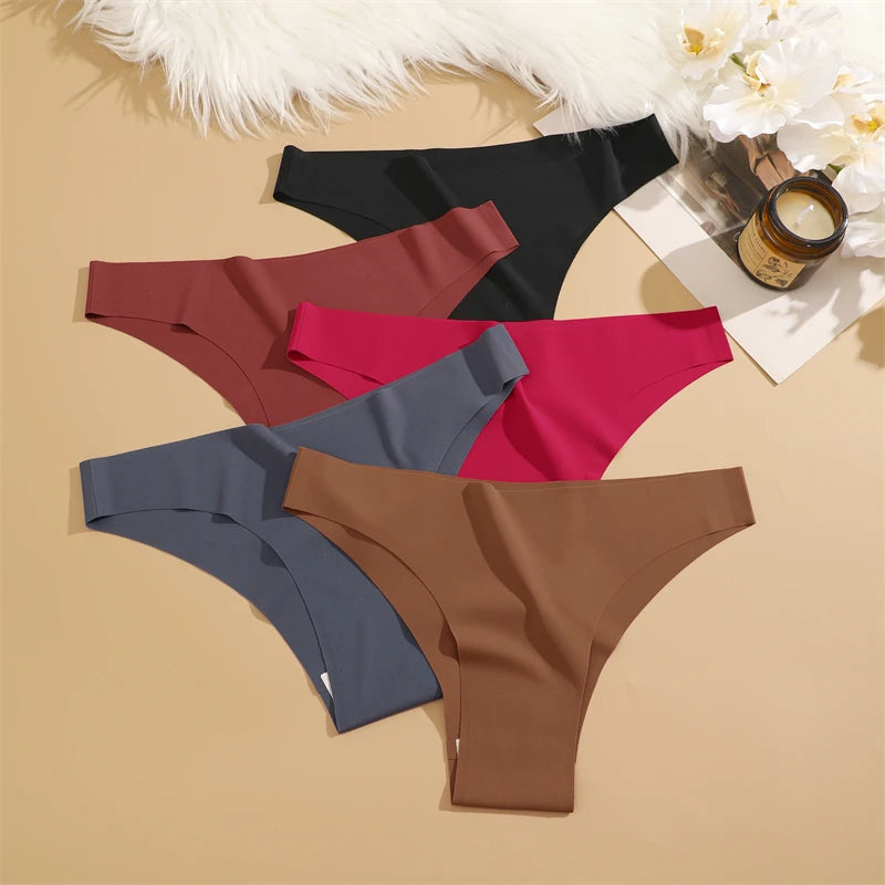 3Pcs Ultra-thin Seamless Silk Underwear
