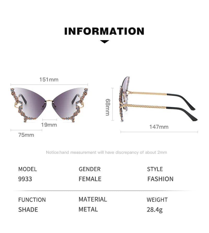 Diamond Butterfly Sunglasses