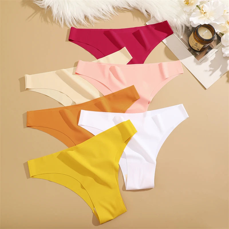 3Pcs Ultra-thin Seamless Silk Underwear