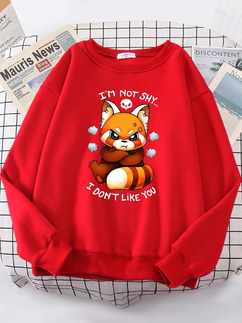 Angry Fox Cartoons Hoody Female Crewneck Sweatshirt