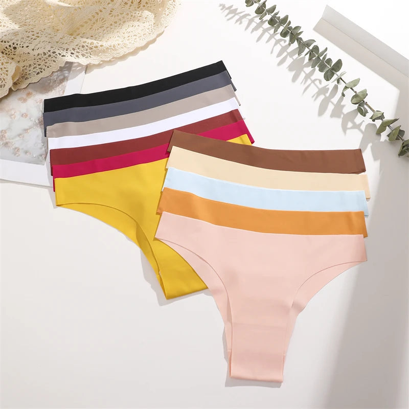 3Pcs Ultra-thin Seamless Silk Underwear
