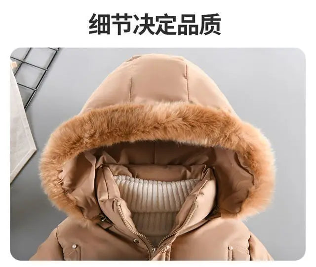 Padded Girl's Winter Jacket W/Removable Hood