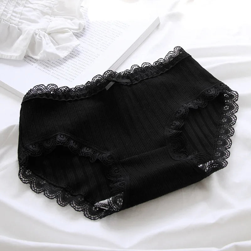 5 Pack Cotton Lace Briefs