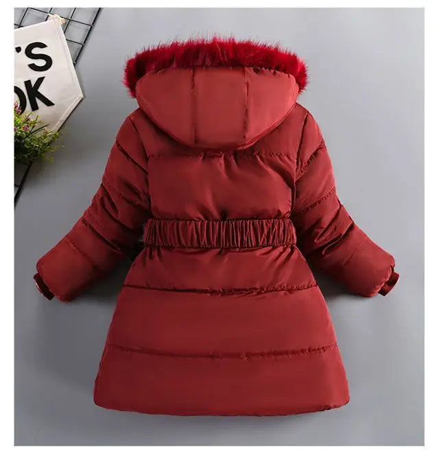 Padded Girl's Winter Jacket W/Removable Hood
