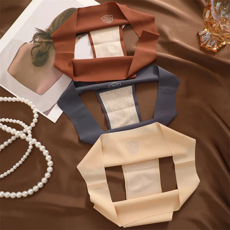 3Pcs Ultra-thin Seamless Silk Underwear