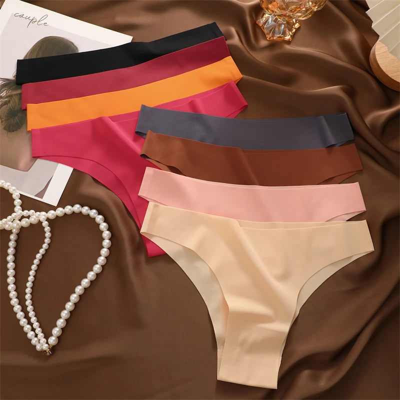 3Pcs Ultra-thin Seamless Silk Underwear