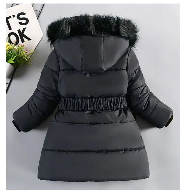 Padded Girl's Winter Jacket W/Removable Hood