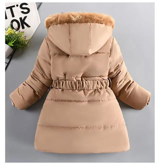 Padded Girl's Winter Jacket W/Removable Hood