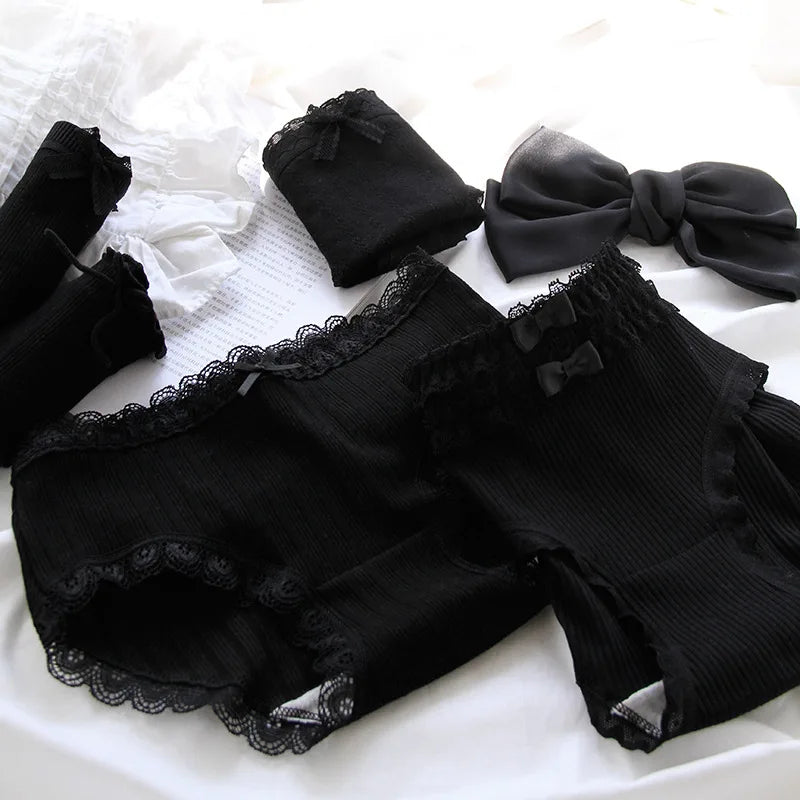 5 Pack Cotton Lace Briefs