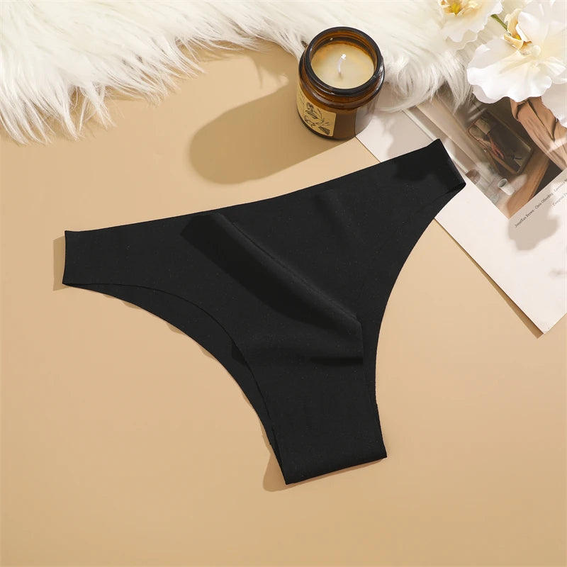 3Pcs Ultra-thin Seamless Silk Underwear