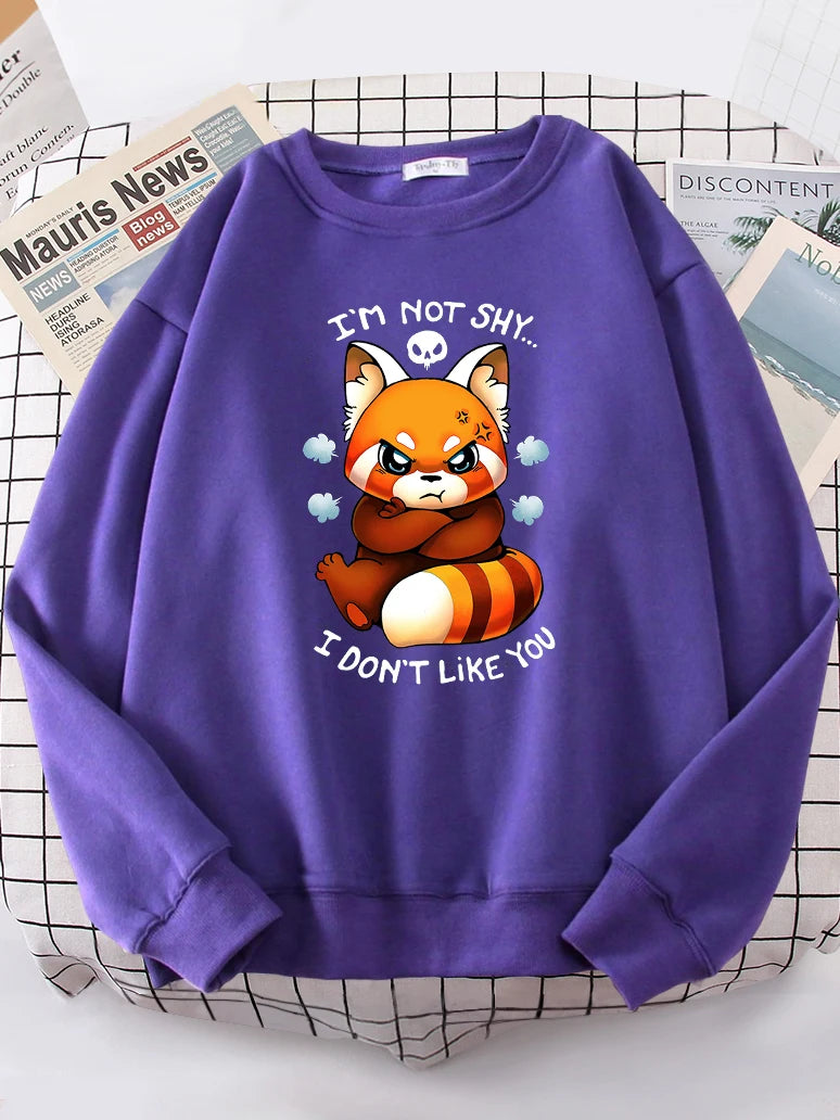 Angry Fox Cartoons Hoody Female Crewneck Sweatshirt