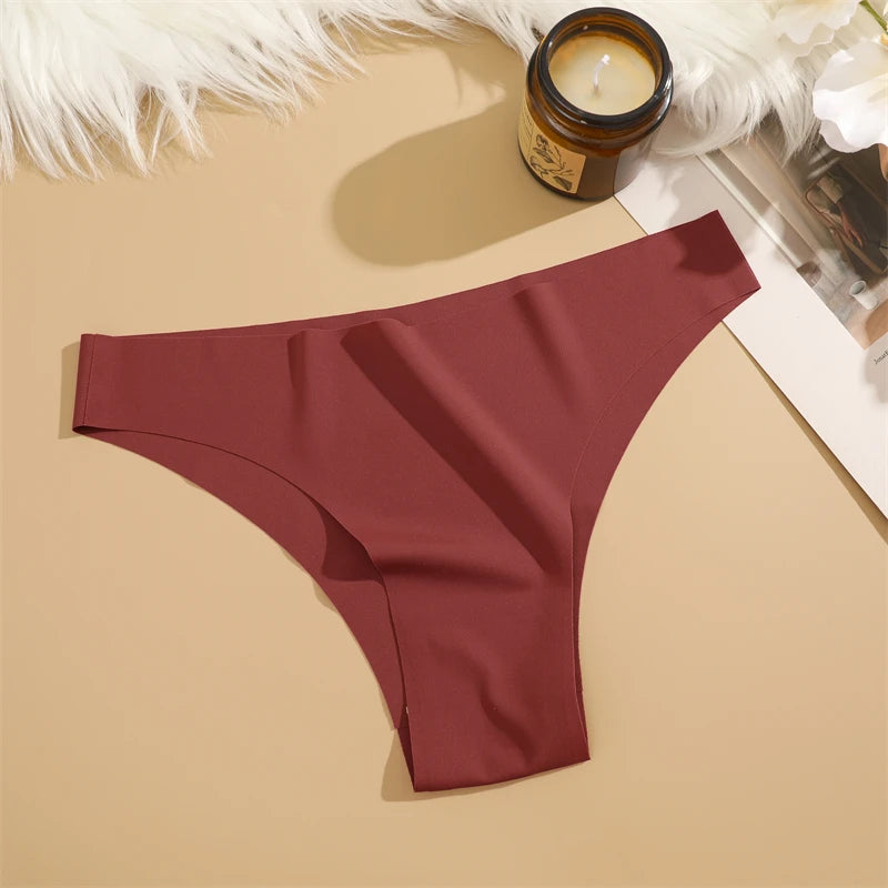 3Pcs Ultra-thin Seamless Silk Underwear