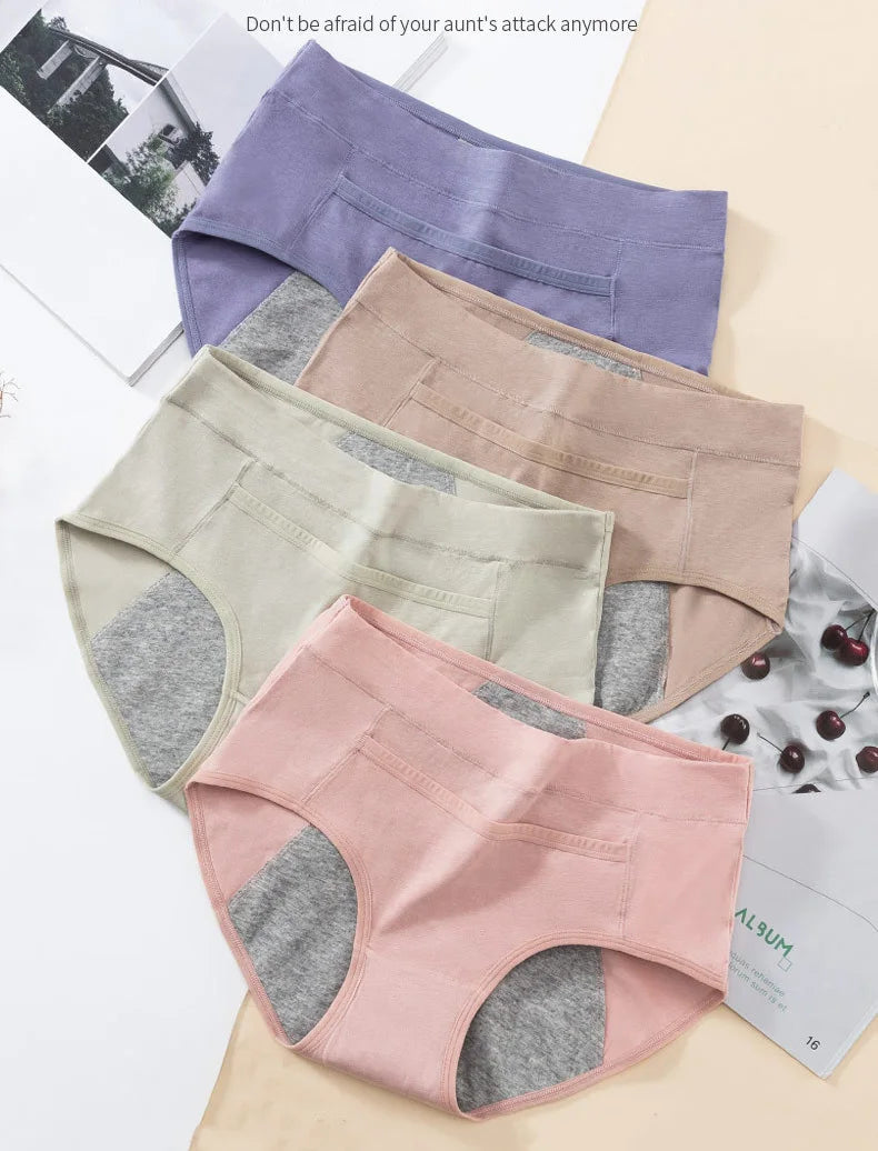 Women's Cotton High Waist Absorbent Panties